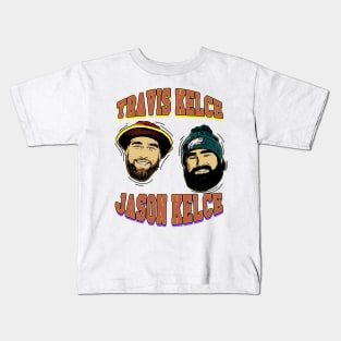 travis kelce and jason kelce comic style Kids T-Shirt